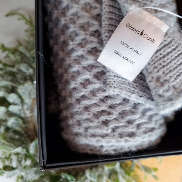 Gianni Conti Italian Black Leather Crocodile Print Crossbody Purse & Scarf Set - Picture 8 of 10